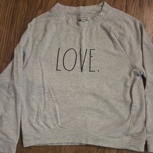 Rae Dunn Light Gray 'Love' Sweatshirt